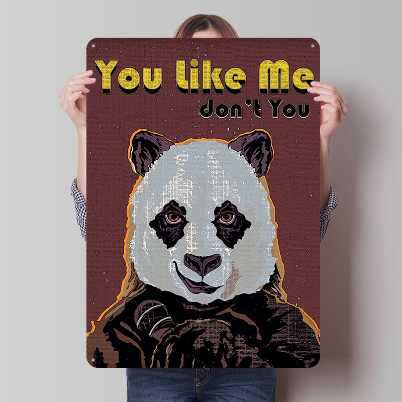 Gaming Accessories Europe - Plakat Panda Personalizowane Metalowe Tabliczki Vintage