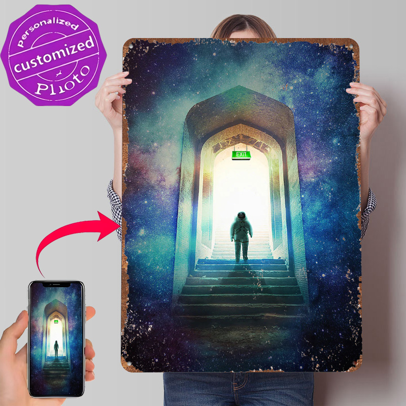 Gaming Accessories Europe - Plakat Metalowy Exit, Personalizowana Dekoracja Ścienna,