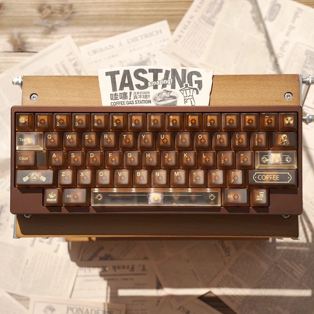 Gaming Accessories Shop - Niestandardowy zestaw keycapów TapTempo Coffee Shop,