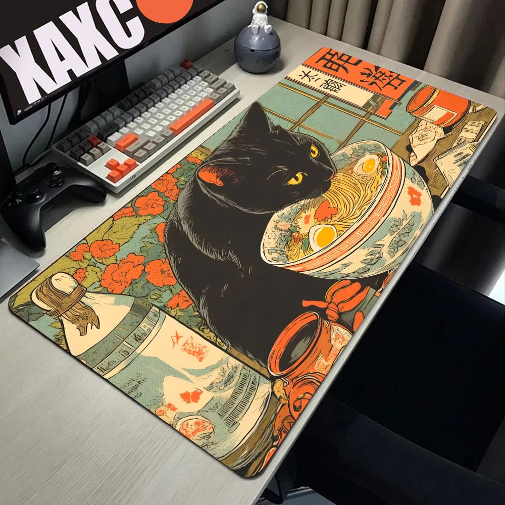 Gaming Accessories Shop - HYBXAXC Czarny kot kocha jadać ramen,