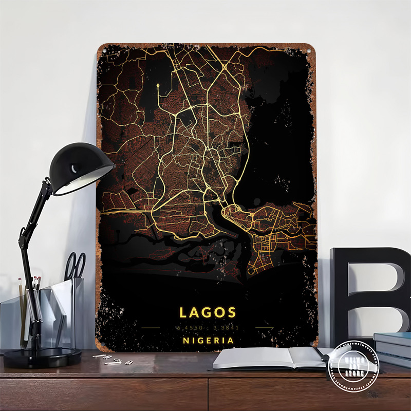 Plakat z mapą miasta Lagos, pe – Gaming Accessories Europe recenzja i cena
