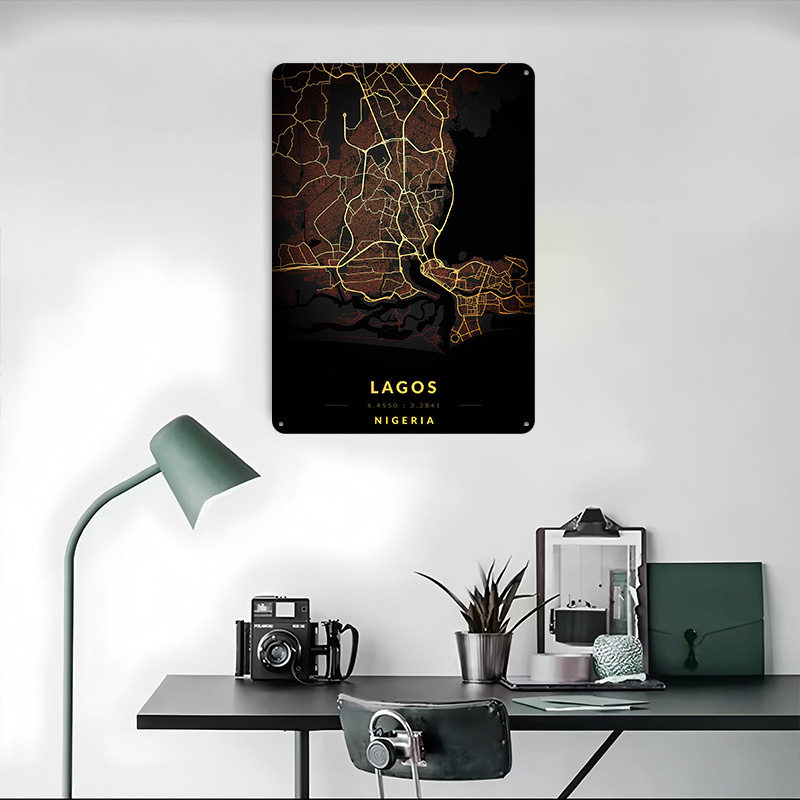 Plakat z mapą miasta Lagos, pe – Gaming Accessories Europe recenzja i cena